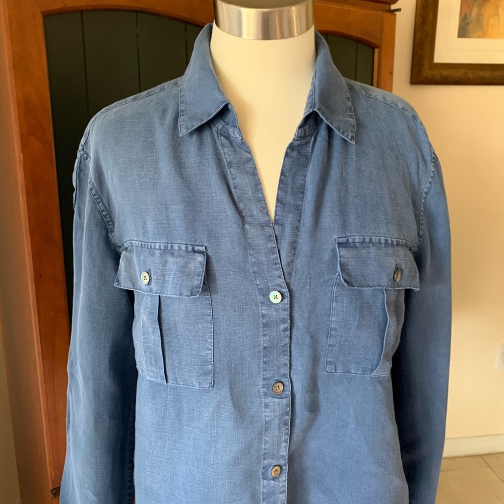 Tommy Bahama Chambray Linen Shirt - Picture 3 of 10